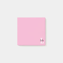 Notas Post-it® Diseño personalizado de monograma de nombre en let