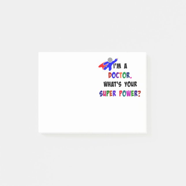 Notas Post-it® diseño personalizado de superhéroe médica (Anverso)
