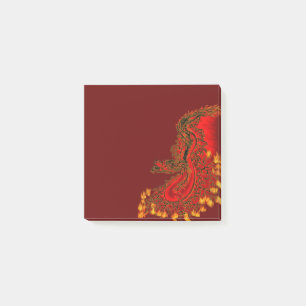 Notas Post-it® Diseño rojo y dorado de China Dragon
