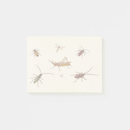 Notas Post-it® Diseño vintage con siete insectos diferentes