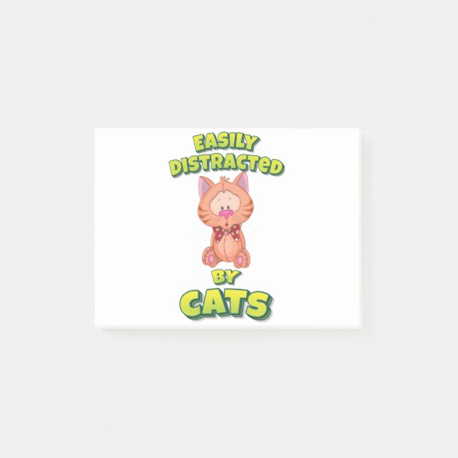 Notas Post-it® Distraídos Fácilmente Por Los Gatos (Anverso)