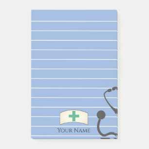 Notas Post-it® Diversión personalizada de la enfermera Cap Stetho