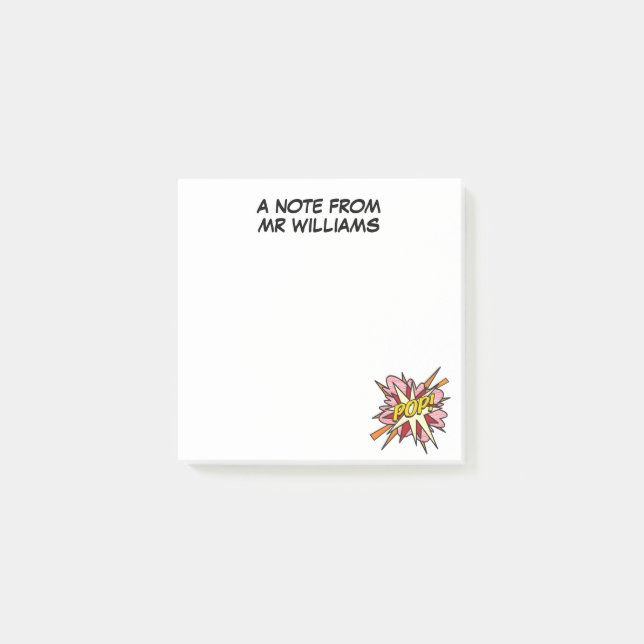 Notas Post-it® Diversión personalizada moderna y genial cómic POP (Anverso)