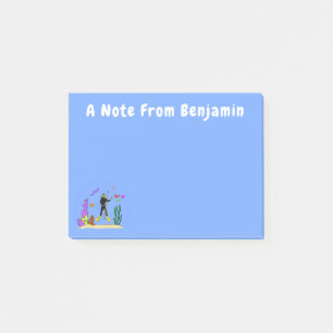 Notas Post-it® Divertido buceador de scuba y personalizado de cri