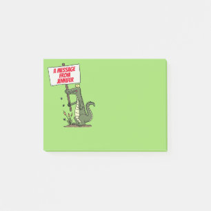 Notas Post-it® Divertido cocodrilo alineador con personalizado de