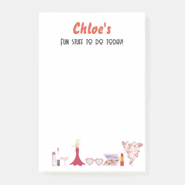 Notas Post-it® Divertido material para hacer hoy /texto editable (Anverso)