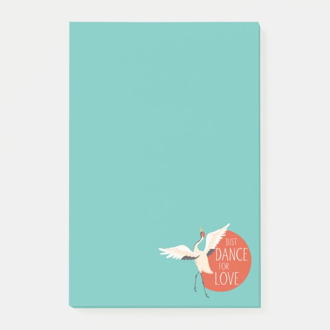 Notas Post-it® Divertido mensaje de pájaro - Sólo baile por amor  (Anverso)