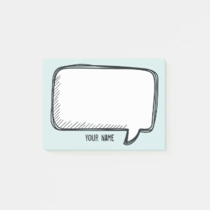Notas Post-it® Divertido nombre personalizado azul pálido de bur