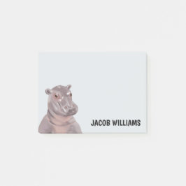 Notas Post-it® Divertido nombre personalizado de Hippo