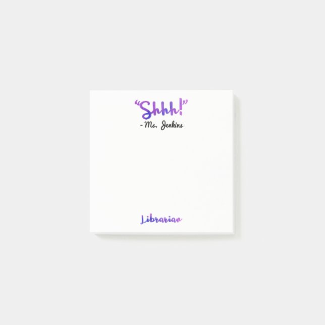 Notas Post-it® ¡Divertido personalizado Shhh! Cita del (Anverso)