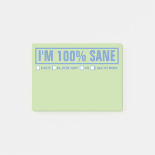 Notas Post-it® Divertido "soy el 100%" 4" sano x3 "
