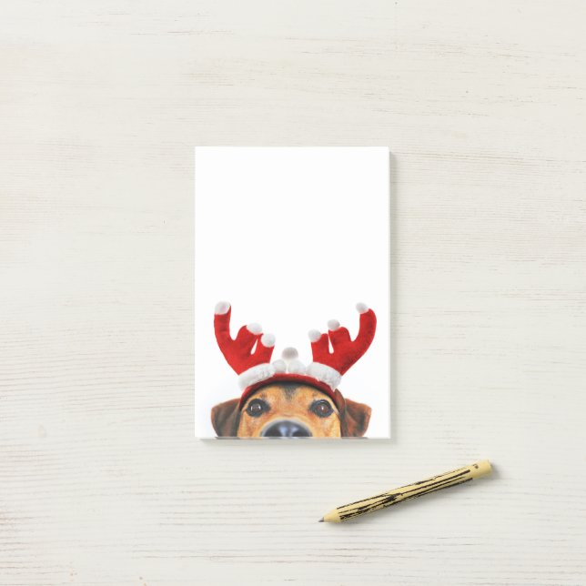 Notas Post-it® Divertidos Navidades Perro reno Antler Cabeza (Escritorio)