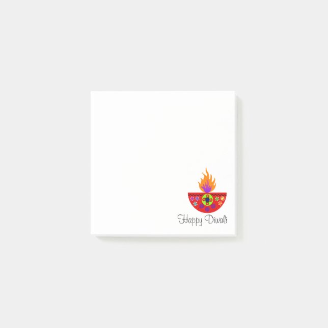 Notas Post-it® Diya colorida lámpara Diwali (Anverso)
