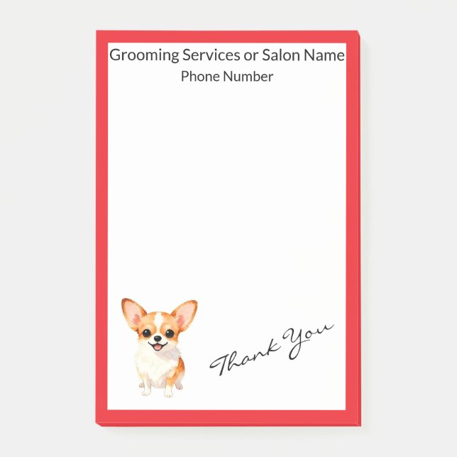 Notas Post-it® Dog Grooming Personalized Luxury Trendy Collection (Anverso)