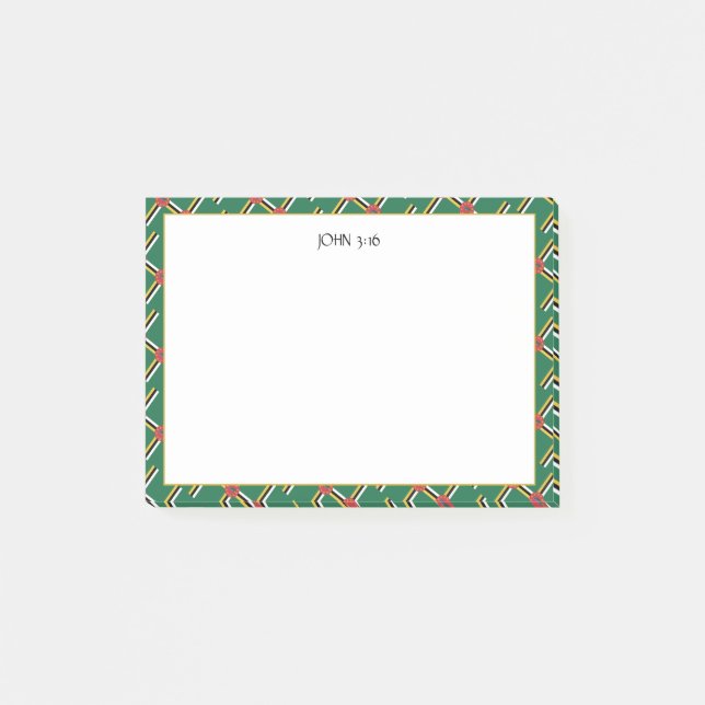 Notas Post-it® DOMINICA FLAG Christian Scripting (Anverso)