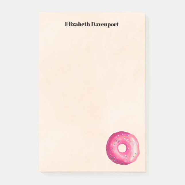Notas Post-it® Donut con escarcha rosada y rociadores personaliza (Anverso)