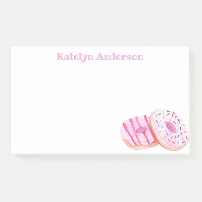 Notas Post-it® Donuts Pastel Rosa Frosted Personalizados (Anverso)