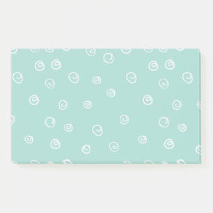 Notas Post-it® doodle blanco y moderno giran la corona azul turqu