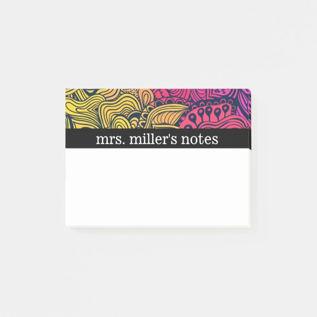 Notas Post-it® Doodles coloridos (Anverso)