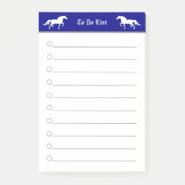 Notas Post-it® Dos caballos modernos y elegantes en azul y blanco