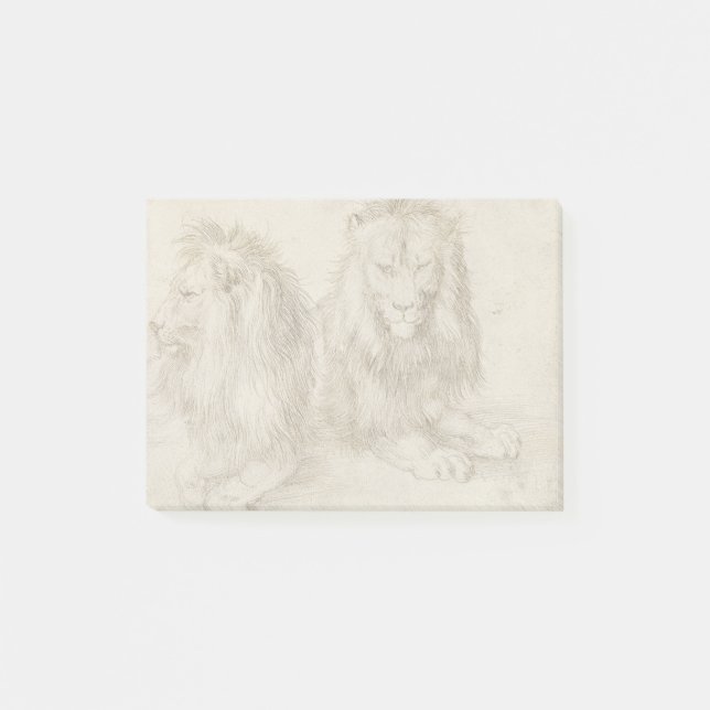 Notas Post-it® Dos leones sentados Albrecht Durer (Anverso)