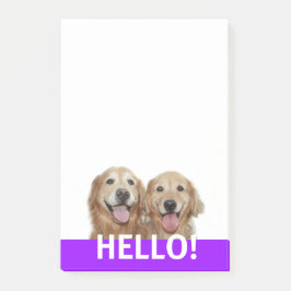 Notas Post-it® Dos perros sonrientes del Golden Retriever Hola