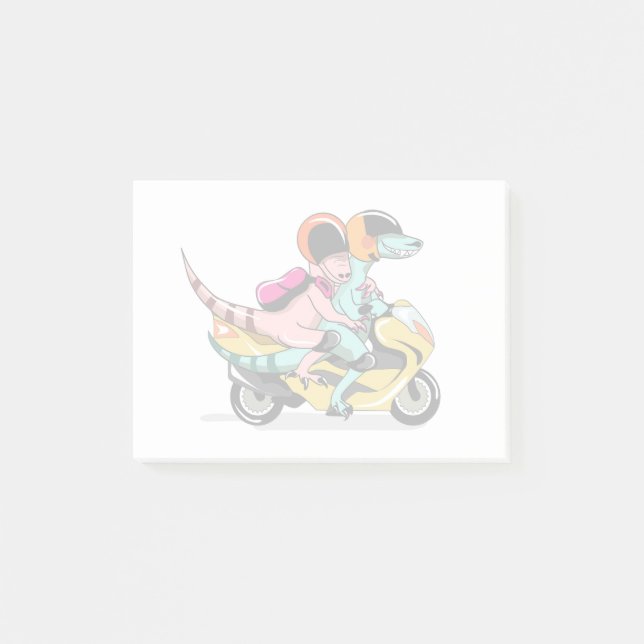 Notas Post-it® Dos Personalizados Raptores En Motocicleta. (Anverso)