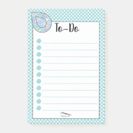 Notas Post-it® Dot de polka azul Teardrop Diamante TO-DO's