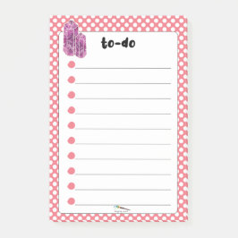 Notas Post-it® Dot rojo polka diamantes de vino tinto