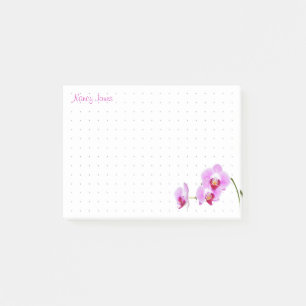 Notas Post-it® Dotado Su nombre - Orquídea Floral