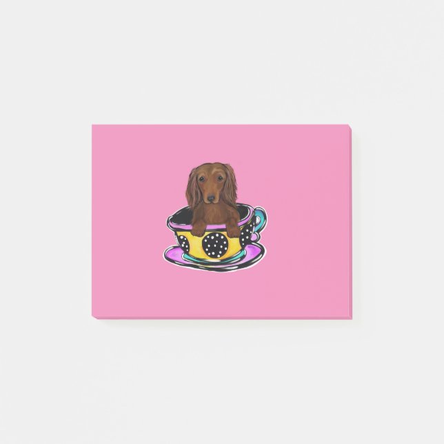 Notas Post-it® Doxie Largo Pelirrojo (Anverso)