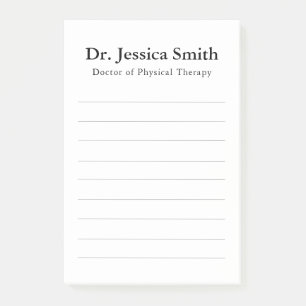 Notas Post-it® DPT de Terapia Física Simple Personalizada Clásica