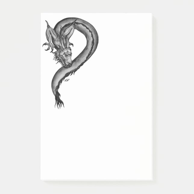 Notas Post-it® Dragón al estilo del tatuaje (Anverso)