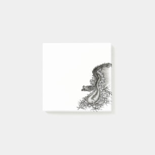 Notas Post-it® Dragón chino, diseño blanco y negro