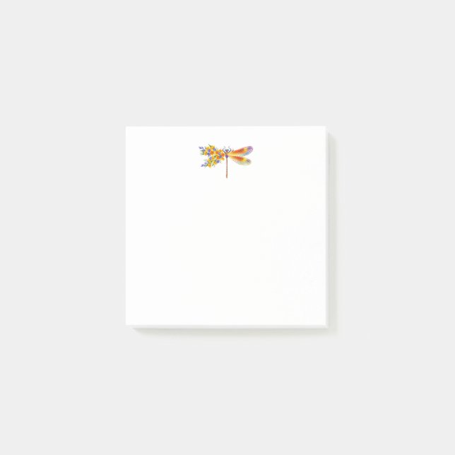 Notas Post-it® Dragón de flores amarillas (Anverso)