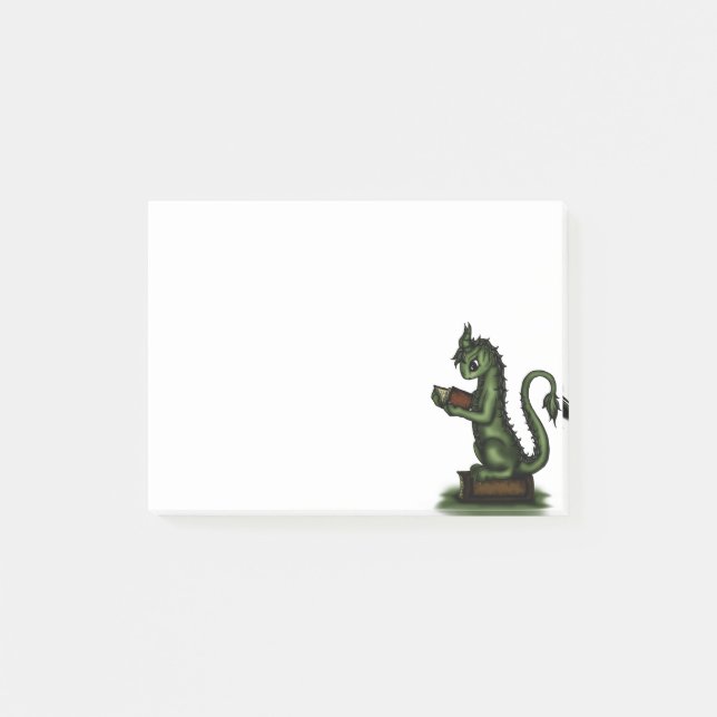 Notas Post-it® Dragón del ratón de biblioteca (Anverso)