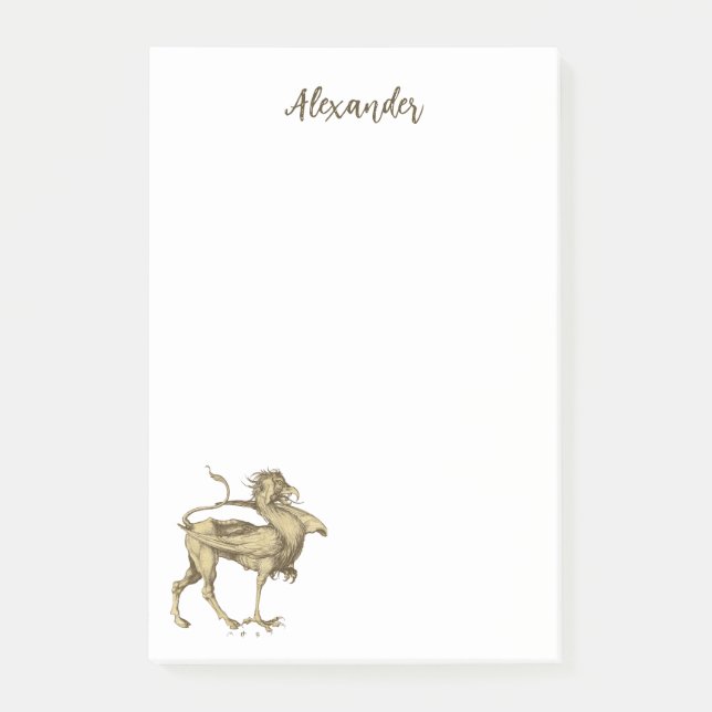 Notas Post-it® Dragón del Renacimiento Gótico Personalizado (Anverso)