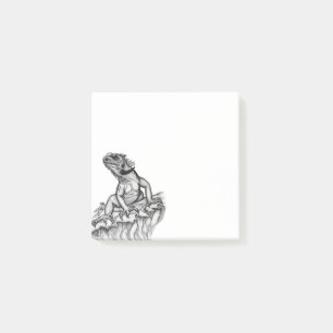Notas Post-it® Dragón en la roca , diseño en blanco y negro