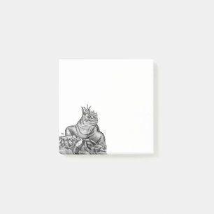 Notas Post-it® Dragón en la roca , diseño en blanco y negro