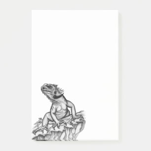 Notas Post-it® Dragón en la roca , diseño en blanco y negro