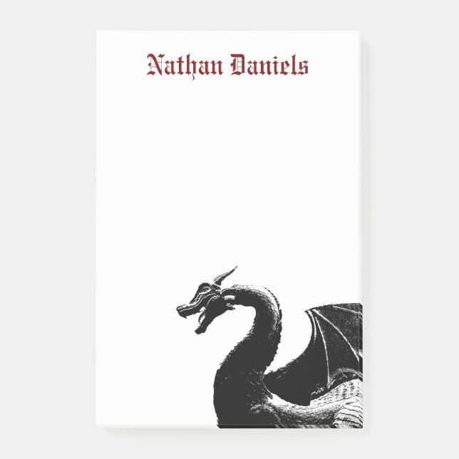 Notas Post-it® Dragón mítico personalizado (Anverso)