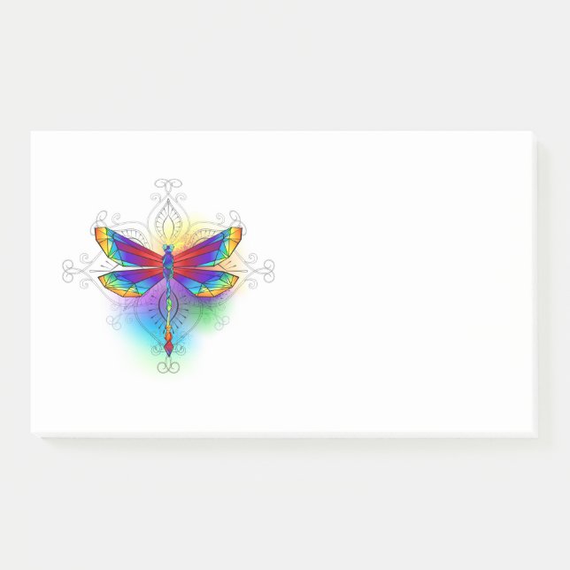Notas Post-it® Dragón poligonal arcoiris (Anverso)