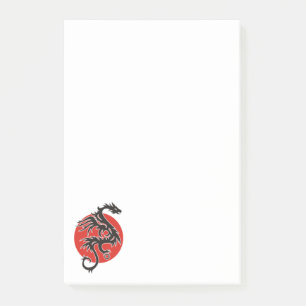 Notas Post-it® Dragon Sun - blanco rojo negro + tus ideas