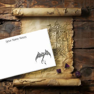 Notas Post-it® Dragón Tribal Celta Entrelazado Negro Blanco Fanta