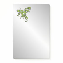 Dragón verde sobre plata