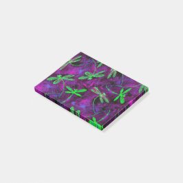 Notas Post-it® Dragonismo verde anime en rosa caliente y morado