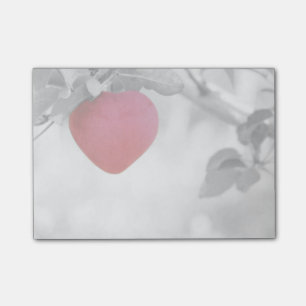 Notas Post-it® Dramática Manzana con forma de Corazón Rojo