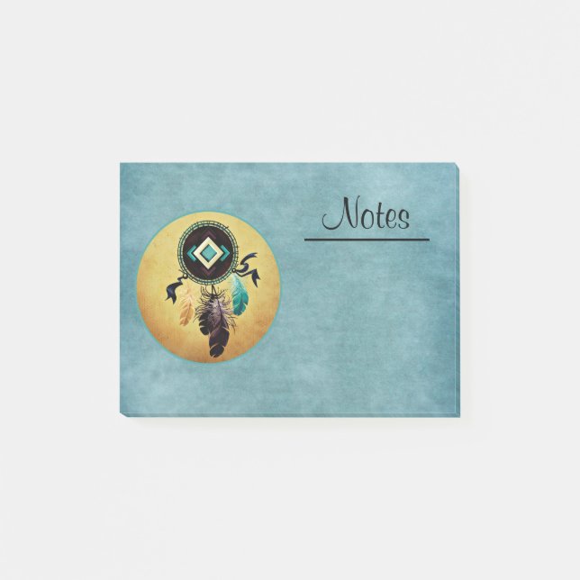 Notas Post-it® Dreamcatcher en un fondo azul (Anverso)