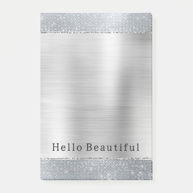 Notas Post-it® Dreamy Glitzy Silver Sparkle (Anverso)