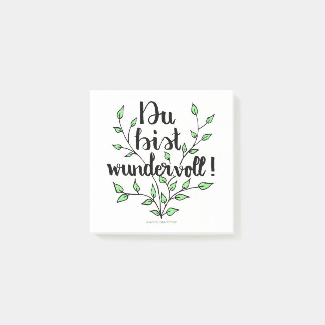 Notas Post-it® Du bist wundervoll Klebezettel (Anverso)